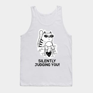 Silently judging you cute cat design Tank Top